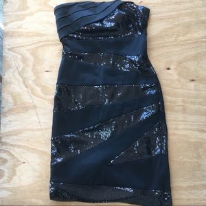 Jax Black Sequined Body-Hugging Mini Dress